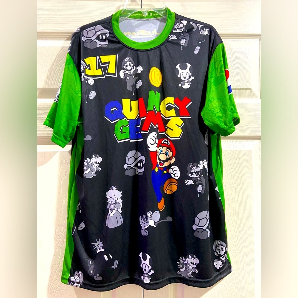 JusTrain Athletic Apparel Quincey Gems Mario Brothers Theme Shirt